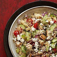 Chicken-quinoa salad with feta cheese